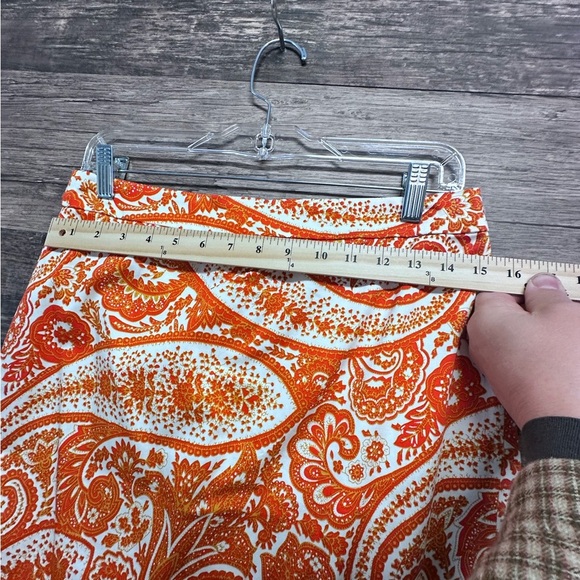 J. Crew Orange and White Knee-Length Pencil Skirt - Picture 5 of 8